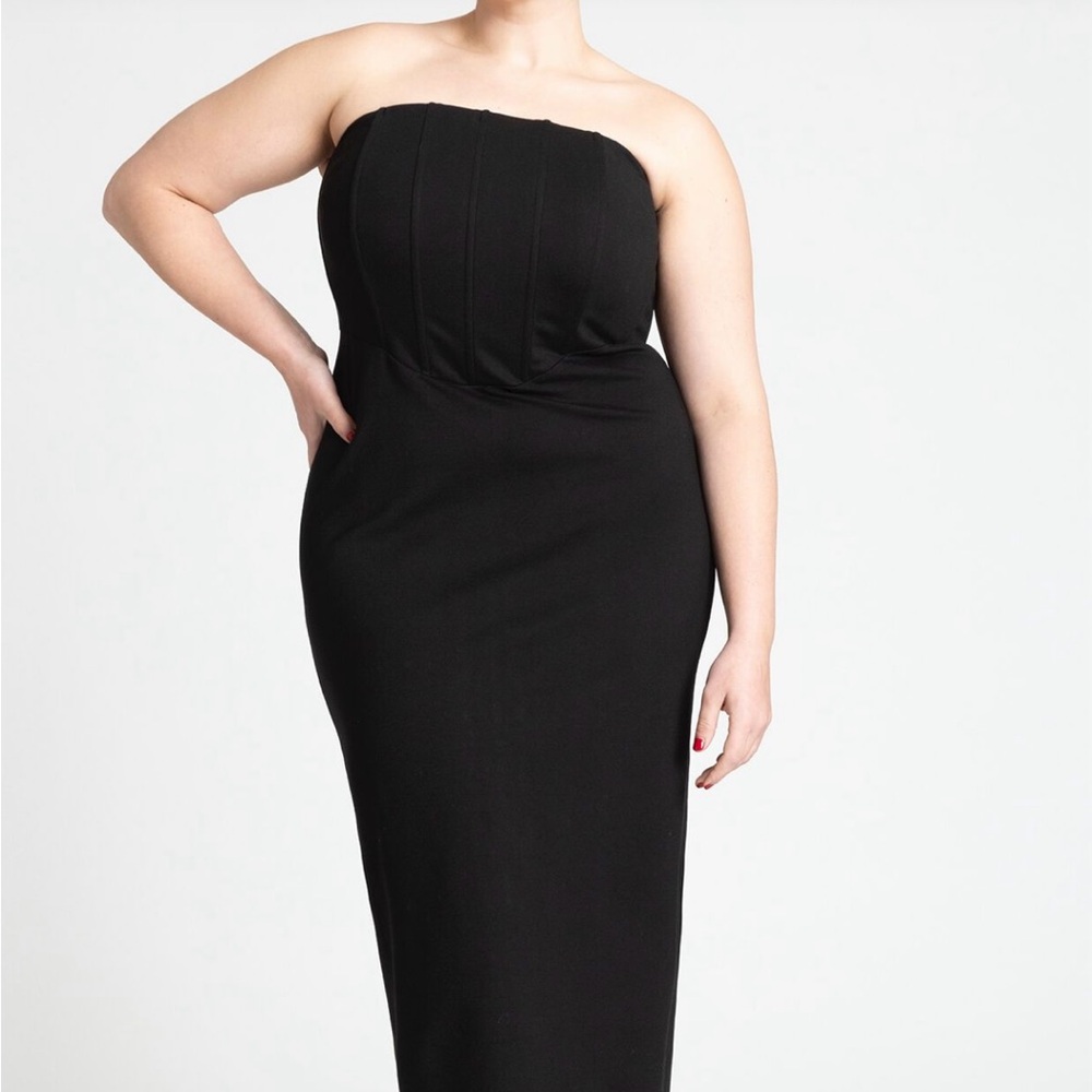 Eloquii Black Corset Column Dress Size 20